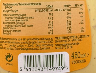 VDM VINAIGRETTE MIEL MOUTARDE 450ML (OV 12)