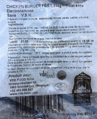 CHICKENBURGER ROND PANNE 800 GR MAHIDA