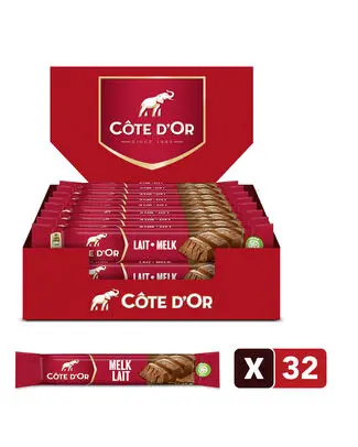[010260 COTE D OR LAIT] COTE D'OR BARRES DE CHOCOLAT AU LAIT 47GR X 32