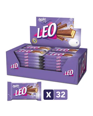MILKA LEO GAUFRETTES AU CHOCOLAT AU LAIT 33,3GR (32-Pack)
