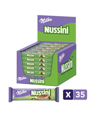 MILKA BARRES DE CHOCOLAT AU LAIT NUSSINI 31,5GR (35-Pack)