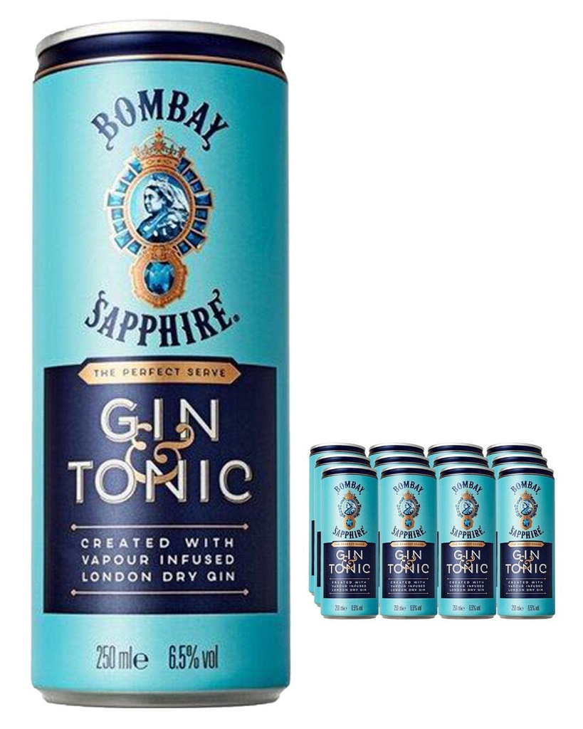 [053320] BOMBAY SAPPHIRE GIN & TONIC 6,5° CANS 25CL X 12