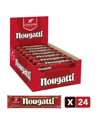[015241] COTE D OR NOUGATTI BARRES DE CHOCOLAT AU LAIT NOUGAT 30GR X 24