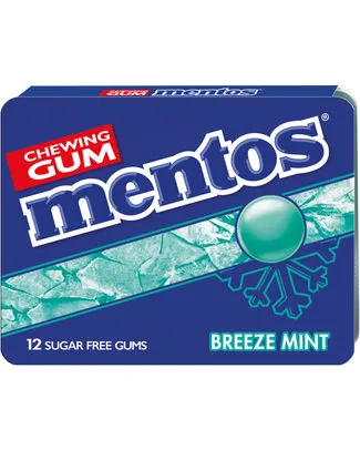 [025035] MENTOS GUM BREEZE MINT BLISTER X 12P