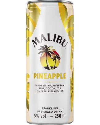 MALIBU PINEAPPLE PREMIX CANS 25CL 5°