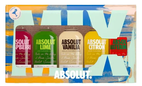 Absolut Five 5 cl 38.80° 0.250 L. GBX X 5