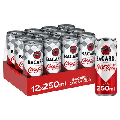 [053498] BACARDI COCA COLA CANS 25CL 5 X 12