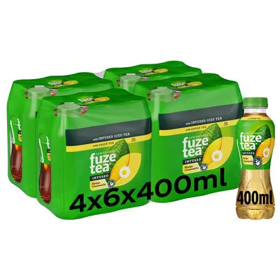 FUZE TEA GREEN TEA MANGUE CAMOMILLE PET 400ML 6-PACK