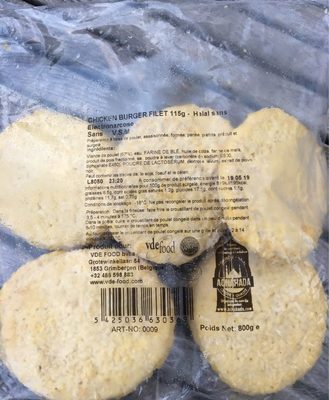 CHICKENBURGER ROND PANNE 800 GR MAHIDA