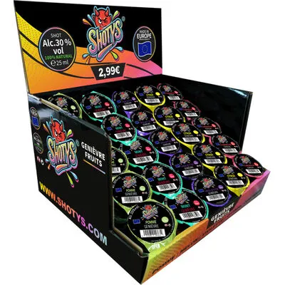 [059773] DISPLAY CD SHOTYS VODKA 5VAR 30° 2,5CL X 25P