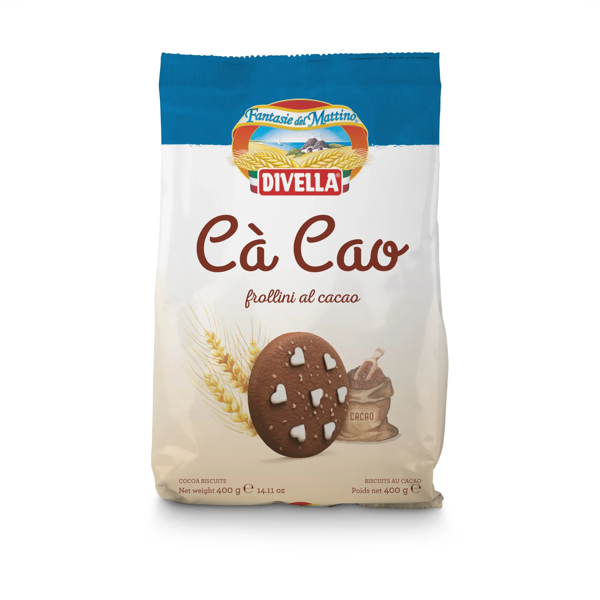 DIVELLA CA CAO FROLLINI AL CACAO 400 GR X 18