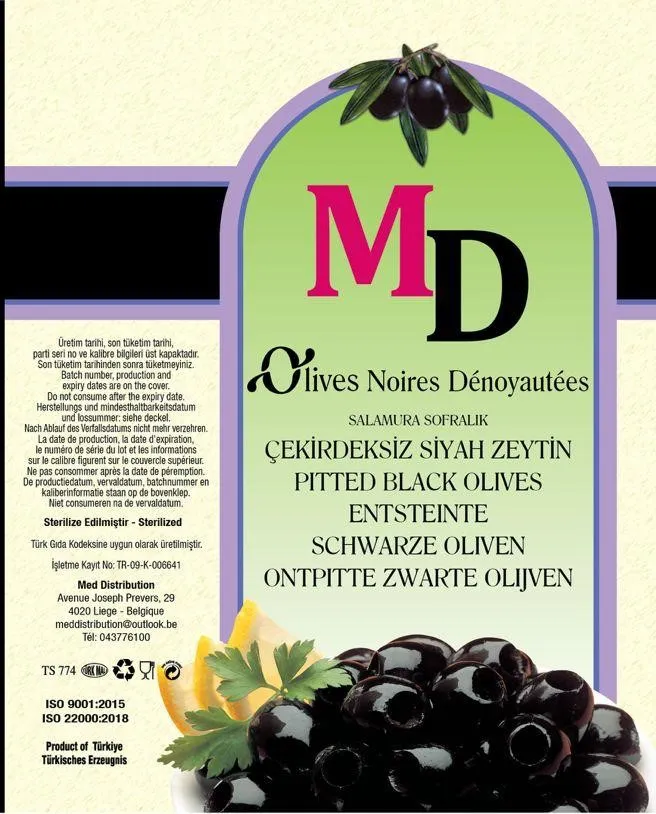 MD OLIVES NOIRES DENOYAUTEES 4200 GR