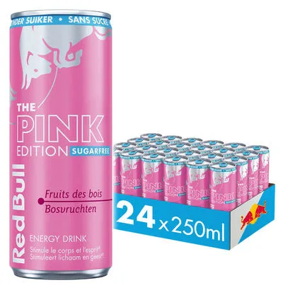 [053939] RED BULL ENERGY DRINK PINK ED SUGARFREE CANS 25CL X 24