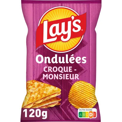 [045099] LAY S CHIPS ONDULEES CROQUE MONSIEUR 120GR X 16
