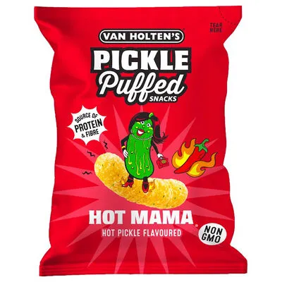 [084252] VAN HOLTEN S HOT MAMA PICKLE PUFFS 90GR X 10