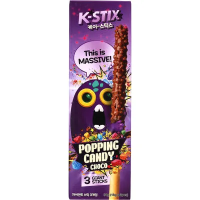 [044744] K-STIX POPPING CANDY CHOCO STICKS 3X18GR X 32