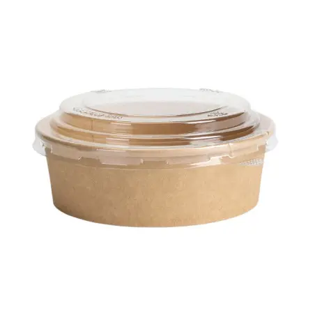 [9100 BOL SALADE 550 CC] Bol salade kraft rond 550 cc – 25 bols + 25 couvercles
