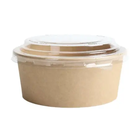 [9101 BOL SALADE 750 CC] Bol salade kraft rond 750 cc X 25 bols + 25 couvercles