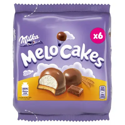 [001150 MILKA MELO CAKES 100 GR] MILKA MELO CAKES BISCUIT AU CHOCOLAT 6 PIECES 100GR X 12