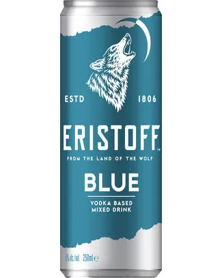 ERISTOFF BLUE 4� CANS 25CL