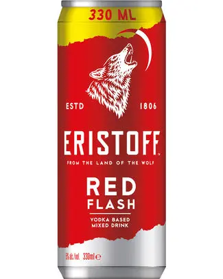 [053344] ERISTOFF RED FLASH 5° CANS 33CL (12-Pack)