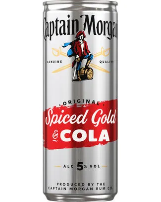 CAPTAIN MORGAN & COLA 5� CANS 25CL