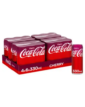 [052010 COCA CHERRY 33] COCA COLA CHERRY SLEEK CANS 33CL 6-PACK - 24-Pack