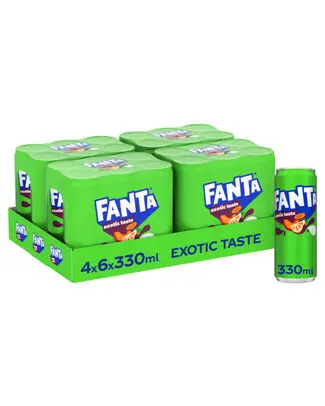 [052084 FANTA EXOTIC 33] FANTA EXOTIC SLEEK CANS 33CL 6-PACK - 24-Pack
