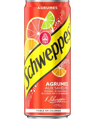 [052520] SCHWEPPES AGRUMES SLEEK CANS 33CL (6-Pack)