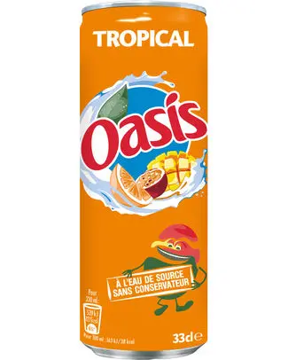 [052776 OASIS TROPICAL 33 CL] OASIS TROPICAL SLEEK CANS 33CL - 24-Pack