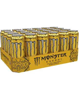 [053388] MONSTER ENERGY UTRA GOLD PINEAPPLE ZERO SUGAR CANS 50CL (24-Pack)