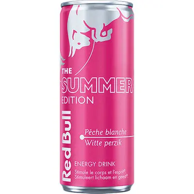 [054009 RED BULL PECHE 25 CL] RED BULL SUMMER EDITION WHITE PEACH CANS 25CL - 24-Pack