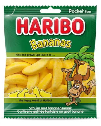 [029221 HARIBO BANANES 70 GR] HARIBO BANANES SACHET 70GR (28-Pack)