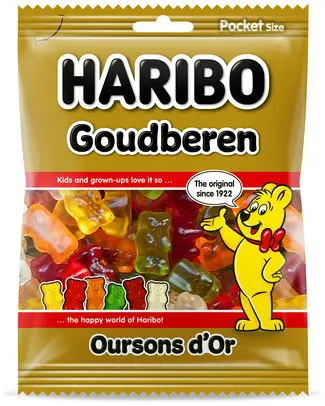 [029223 HARIBO OURSONS 75 GR] HARIBO OURSONS D'OR SACHET 75GR X 28
