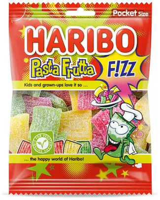 [029228 HARIBO PASTA 70 GR] HARIBO PASTA FRUTTA SACHET 70GR X 28